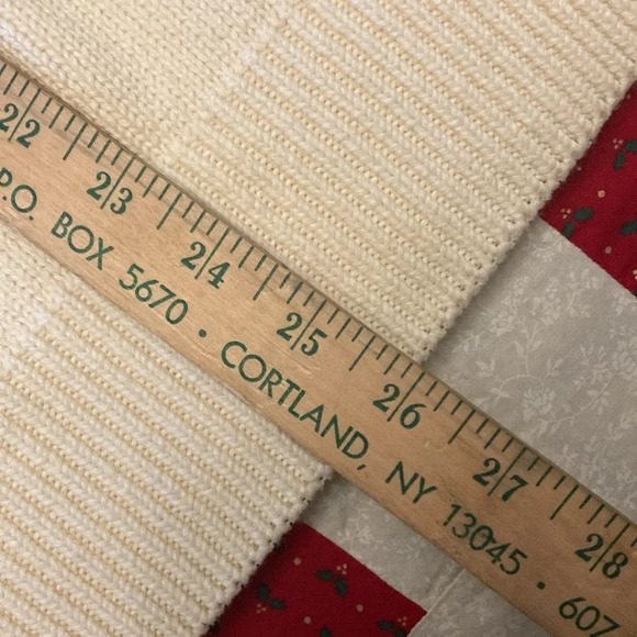 Cotton Traders mens knit sweater size large vintage cream 100% cotton fireside - Picture 6 of 7